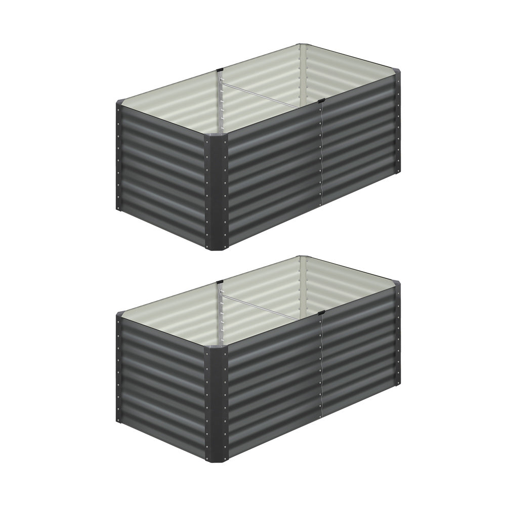 Livsip 160x80x73cm Garden Bed Galvanised Steel 4pcs