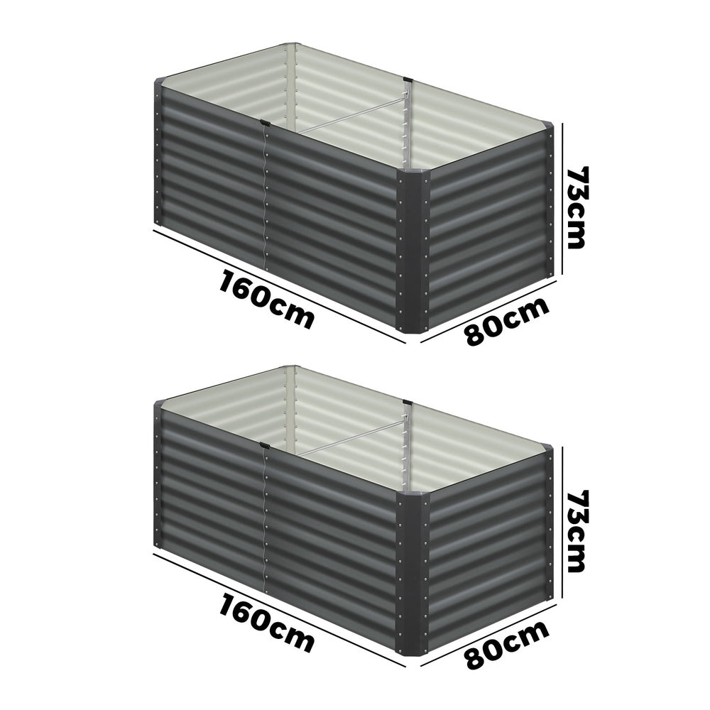 Livsip Raised Garden Bed Galvanised Steel 320x80x73CM