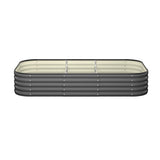 Livsip 9-IN-1 Raised Garden Bed Oval Galvanised Steel 40CM H - Side View