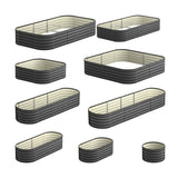Livsip 9-IN-1 Raised Garden Bed Oval Galvanised Steel 40CM H