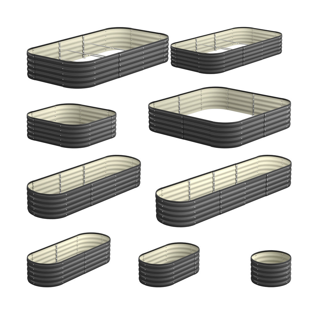 Livsip 9-IN-1 Raised Garden Bed Oval Galvanised Steel 40CM H