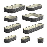 Livsip 9-IN-1 Raised Garden Bed Oval Galvanised Steel 40CM H - Rear View