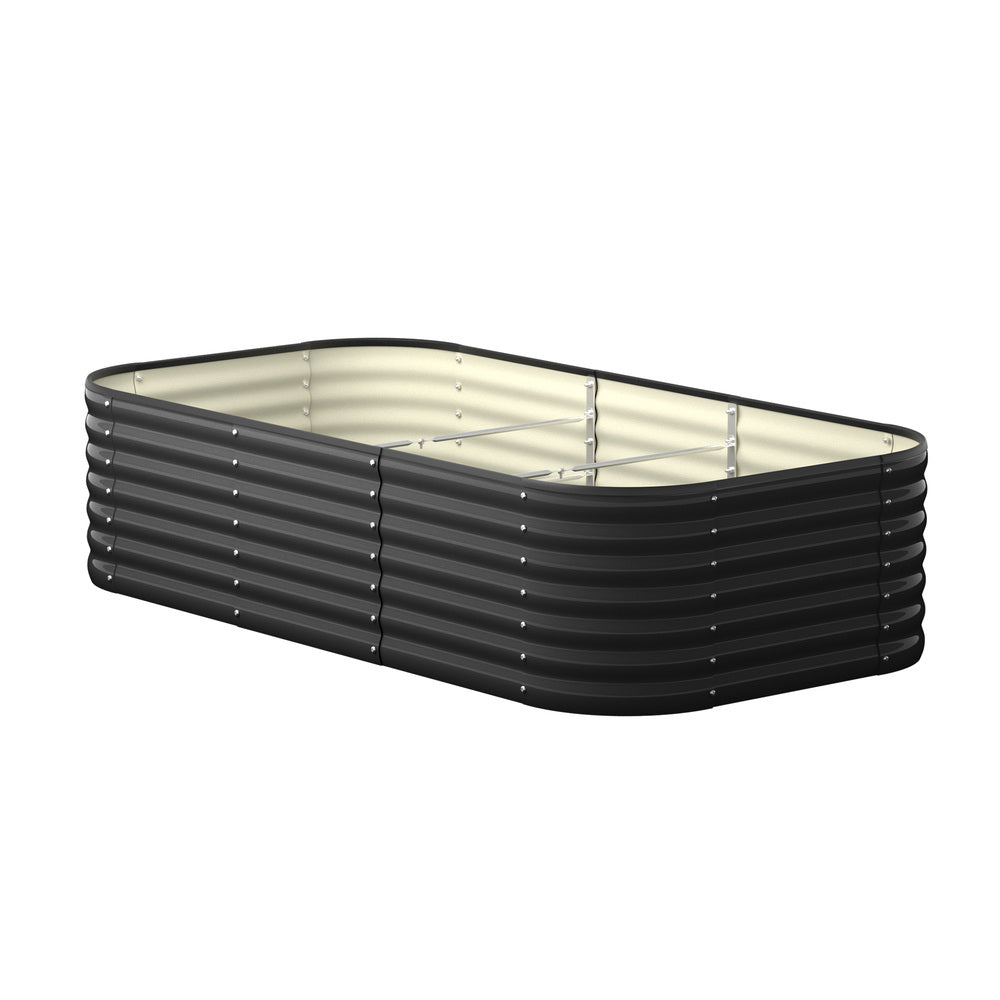 Livsip 9-IN-1 Raised Garden Bed Oval Galvanised Steel 56CM H