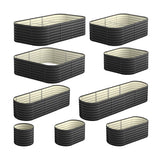 Livsip 9-IN-1 Raised Garden Bed Oval Galvanised Steel 56CM H