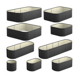 Livsip 9-IN-1 Raised Garden Bed Oval Galvanised Steel 56CM H - Front View
