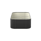 Livsip 9-IN-1 Raised Garden Bed Oval Galvanised Steel 56CM H - Side View