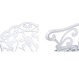 Gardeon Outdoor Garden Bench Seat 100cm Cast Aluminium Outdoor Patio Chair Vintage White - Side View