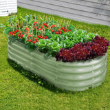 Livsip Garden Bed 160x80x42cm Planter Box Raised Container Galvanised Green - Side View