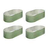 Livsip 4x Garden Bed 160x80x42cm Planter Box Raised Container Galvanised Green