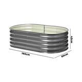 Livsip Galvanised Raised Garden Bed Steel Vegetable Planter 160X80X42CM