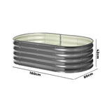 Livsip Galvanised Raised Garden Bed Steel Vegetable Planter 160X80X42CM - Rear View