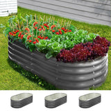 Livsip 3X Garden Bed Galvanised Raised Garden Bed 160X80X42CM - Rear View
