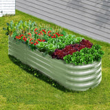 Livsip 2x Garden Bed 240x80x42cm Planter Box Raised Container Galvanised Green