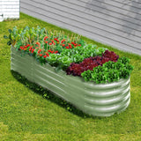 Livsip 2x Garden Bed 240x80x42cm Planter Box Raised Container Galvanised Green - Close-Up Angle