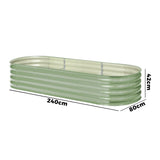 Livsip 3x Garden Bed 240x80x42cm Planter Box Raised Container Galvanised Green