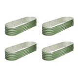 Livsip 4x Garden Bed 240x80x42cm Planter Box Raised Container Galvanised Green