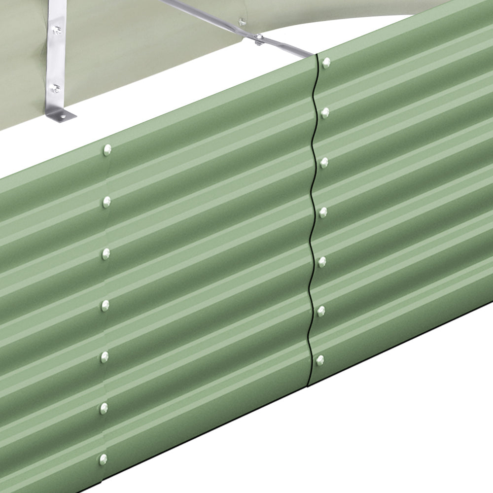 Livsip 4x Garden Bed 240x80x42cm Planter Box Raised Container Galvanised Green