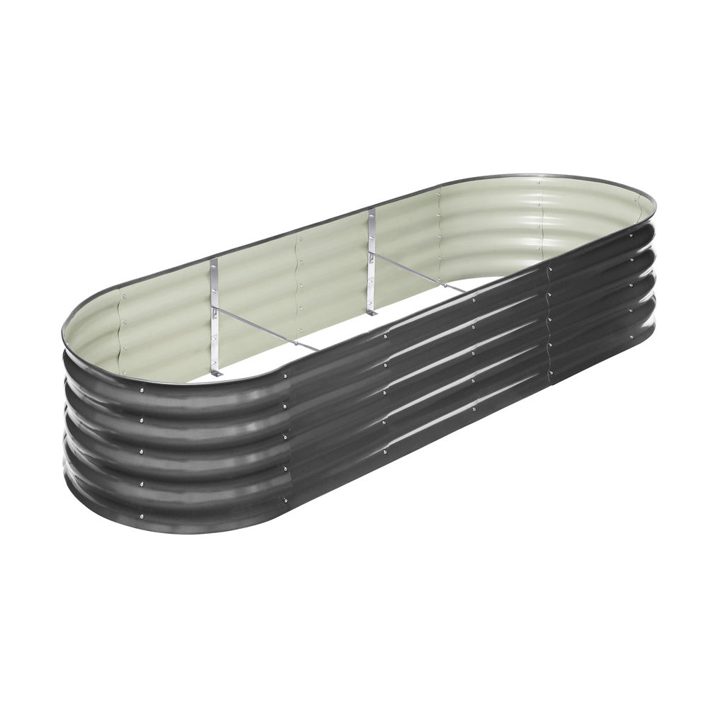 Livsip Galvanised Raised Garden Bed Steel Vegetable Planter 240X80X42CM