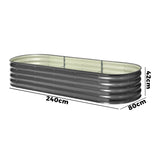 Livsip 3X Garden Bed Galvanised Raised Garden Bed 240X80X42CM - Close-Up Angle