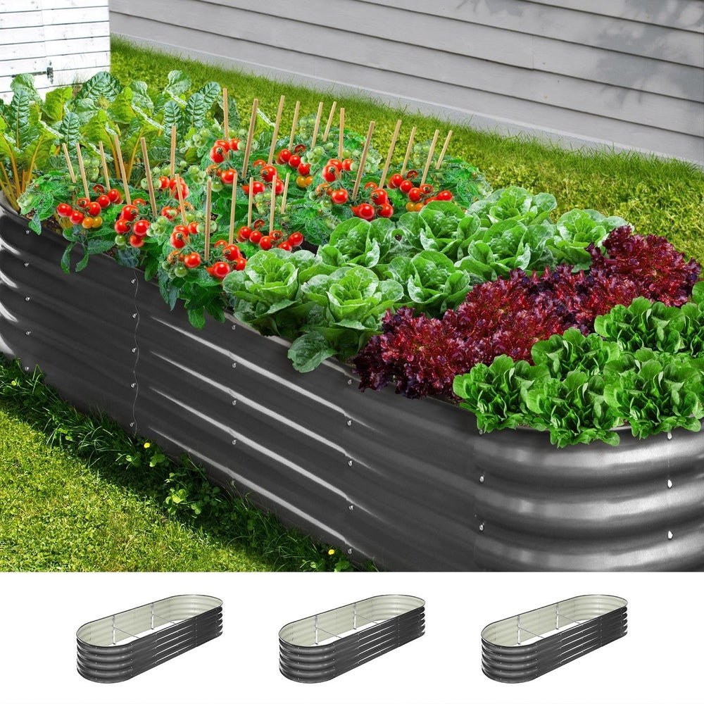 Livsip 3X Garden Bed Galvanised Raised Garden Bed 240X80X42CM