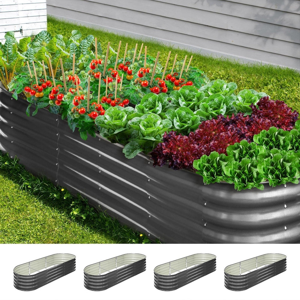 Livsip 4X Garden Bed Galvanised Raised Garden Bed 240X80X42CM