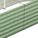 Livsip 2x Garden Bed 320x80x42cm Planter Box Raised Container Galvanised Green - Front View