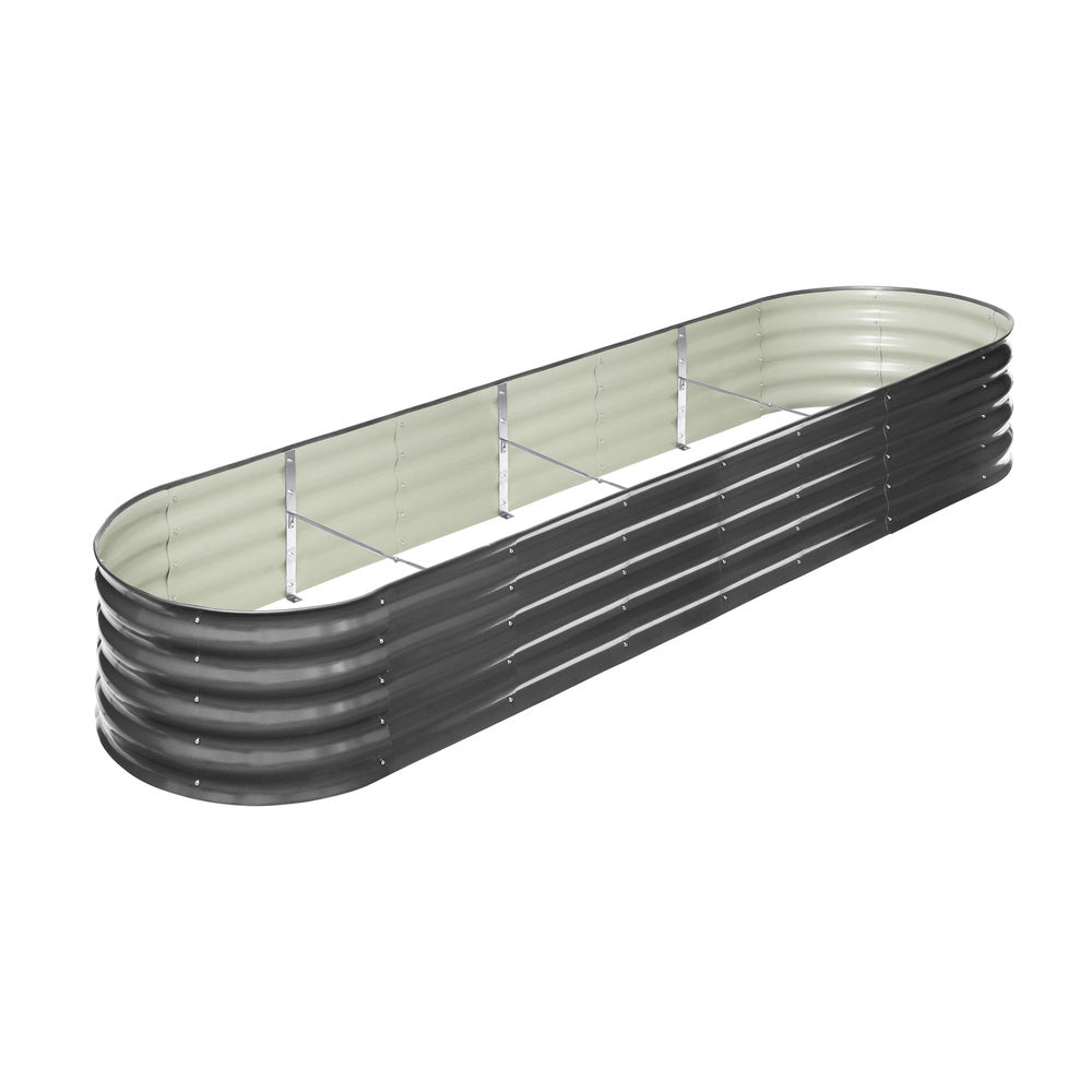 Livsip Galvanised Raised Garden Bed Steel Vegetable Planter 320X80X42CM
