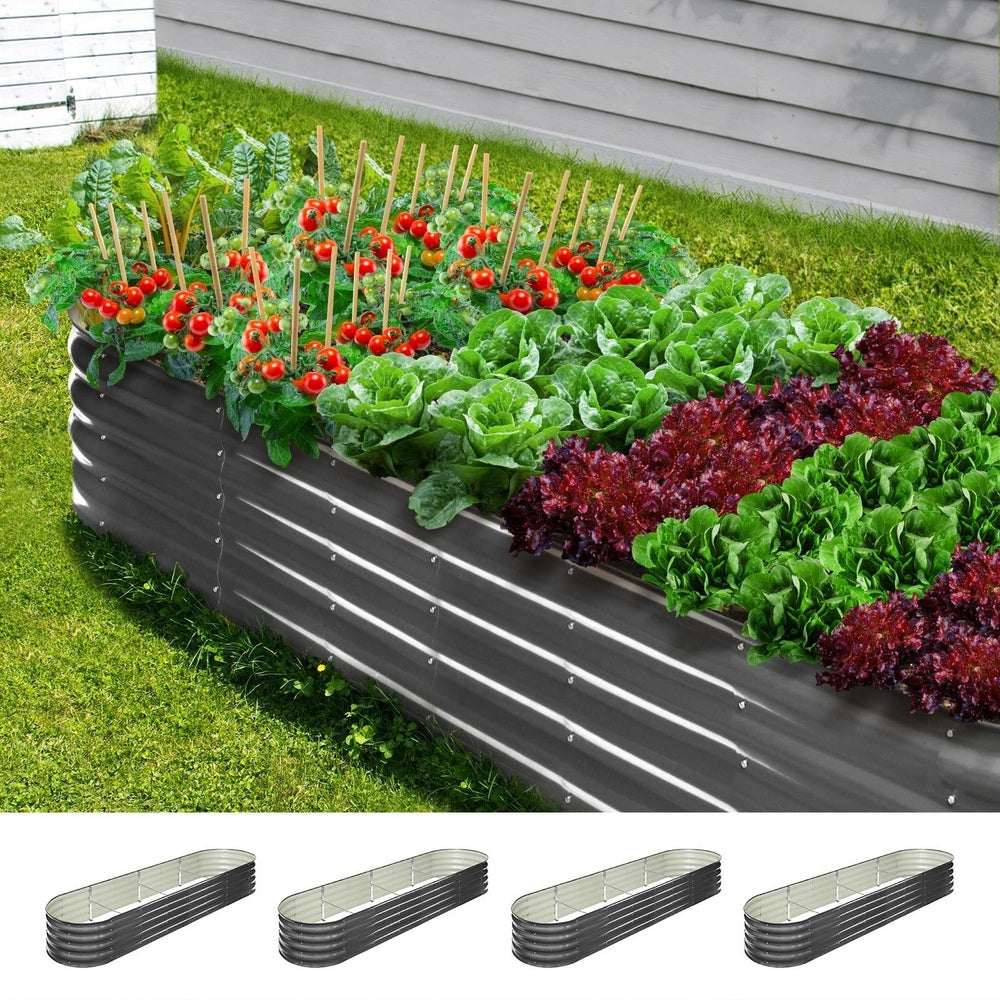 Livsip 4X Garden Bed Galvanised Raised Garden Bed 320X80X42CM