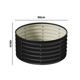 Livsip Garden Bed 90x45cm Galvanised Steel Round - Side View
