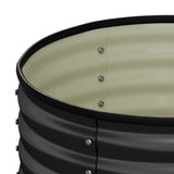 Livsip Garden Bed 90x45cm Galvanised Steel Round - Rear View