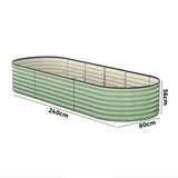 Livsip Garden Bed 240x80x56cm Planter Box Raised Container Galvanised Green