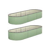 Livsip 2x Garden Bed 240x80x56cm Planter Box Raised Container Galvanised Green