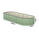 Livsip 2x Garden Bed 240x80x56cm Planter Box Raised Container Galvanised Green - Close-Up Angle