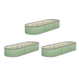 Livsip 3x Garden Bed 240x80x56cm Planter Box Raised Container Galvanised Green