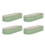 Livsip 4x Garden Bed 240x80x56cm Planter Box Raised Container Galvanised Green