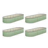 Livsip 4x Garden Bed 240x80x56cm Planter Box Raised Container Galvanised Green