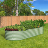 Livsip 4x Garden Bed 240x80x56cm Planter Box Raised Container Galvanised Green - 45-Degree Angle
