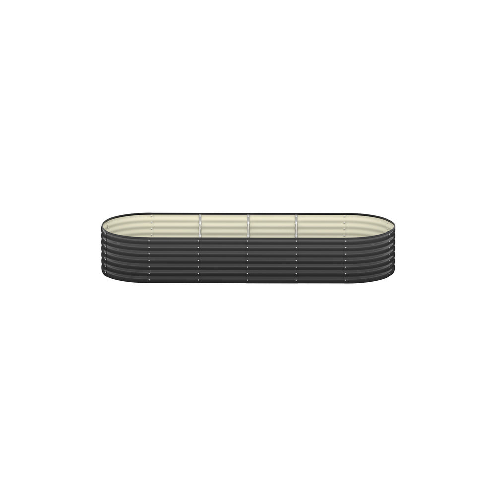 Livsip Raised Garden Bed Oval Galvanised Steel 240X80X56cm