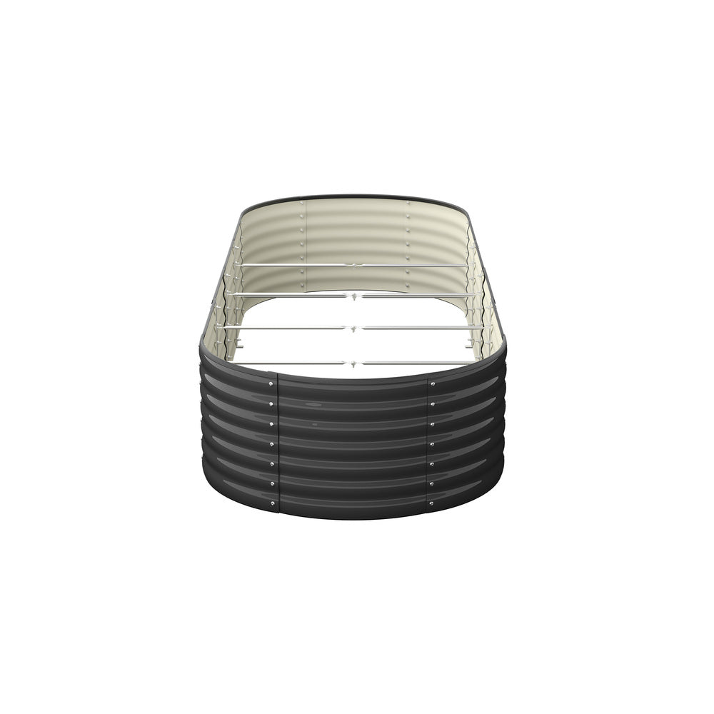 Livsip Raised Garden Bed Oval Galvanised Steel 240X80X56cm