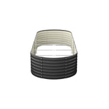 Livsip Raised Garden Bed Oval Galvanised Steel 240X80X56cm - Front View