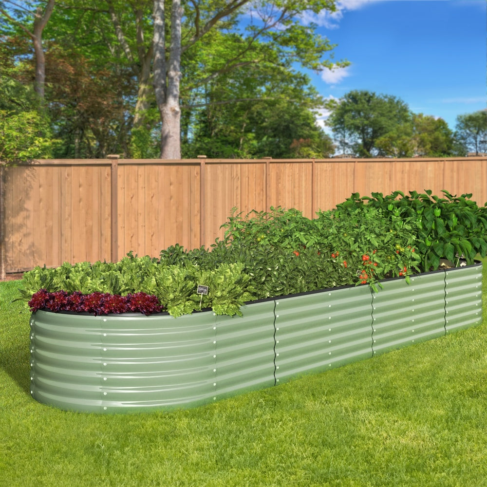 Livsip 2x Garden Bed 320x80x56cm Planter Box Raised Container Galvanised Green