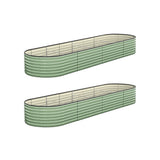 Livsip 2x Garden Bed 320x80x56cm Planter Box Raised Container Galvanised Green