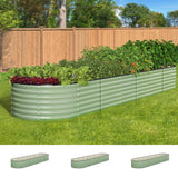 Livsip 3x Garden Bed 320x80x56cm Planter Box Raised Container Galvanised Green