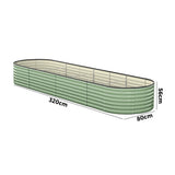 Livsip 4x Garden Bed 320x80x56cm Planter Box Raised Container Galvanised Green