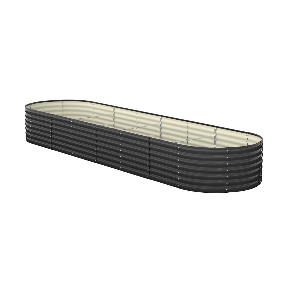 Livsip Raised Garden Bed Oval Galvanised Steel 320X80X56cm
