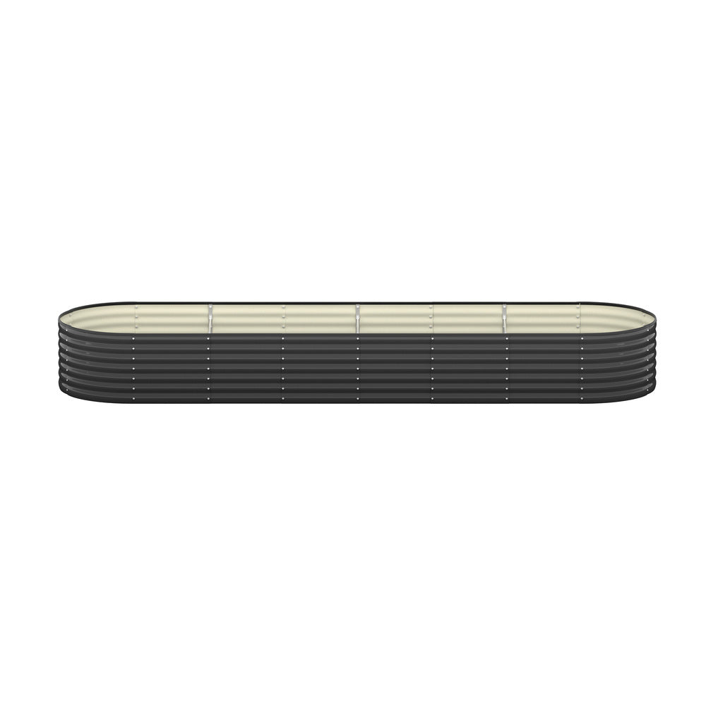 Livsip Raised Garden Bed Oval Galvanised Steel 320X80X56cm