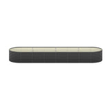 Livsip Raised Garden Bed Oval Galvanised Steel 320X80X56cm - 45-Degree Angle