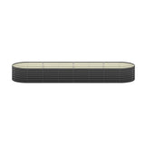 Livsip Raised Garden Bed 320X80X56cm Galvanised Steel 3pcs