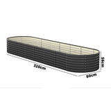 Livsip Raised Garden Bed Oval Galvanised Steel 320X80X56cm - Side View