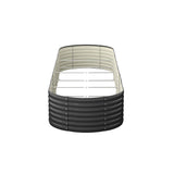 Livsip Raised Garden Bed Oval Galvanised Steel 320X80X56cm - Front View